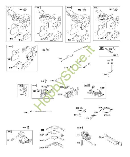 E - Comandi, freno volano, molla regolatore, accensione B&S - 12 €¦ 122602-0194-E1 brand Stihl